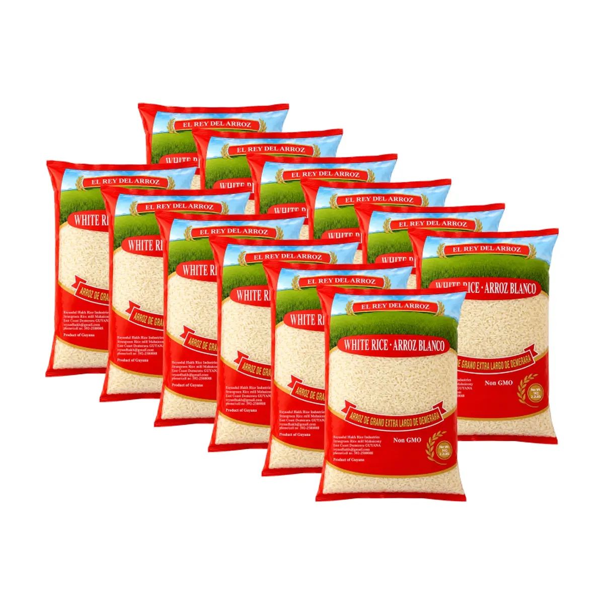 Arroz blanco de grano extra largo El rey del arroz (12 x 1 kg / 2.2 lb) - Miniatura 1