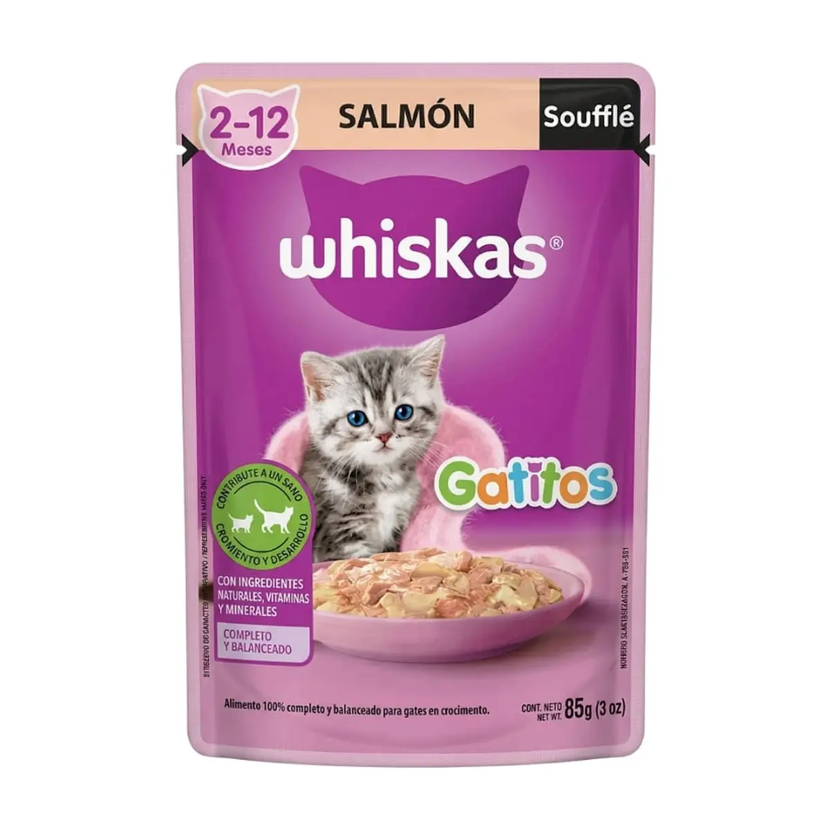 Alimento para gatitos de 2 a 12 meses soufflé de salmón Whiskas (85 g / 2.99 oz) - Miniatura 3