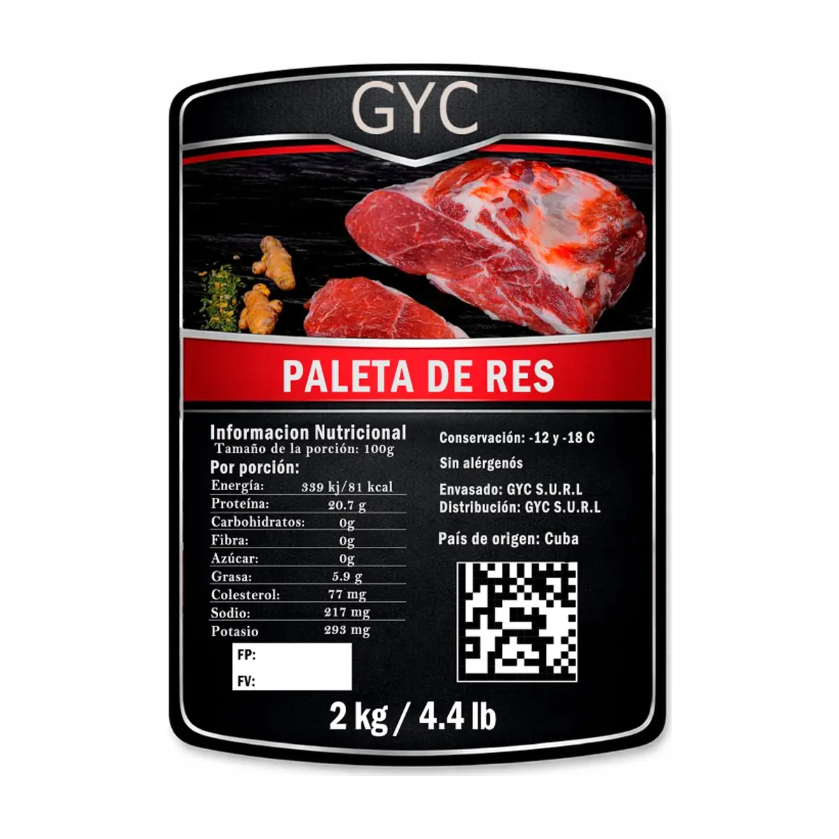 Paleta de res de primera GYC (2 kg / 4.4 lb) - Thumbnail 2