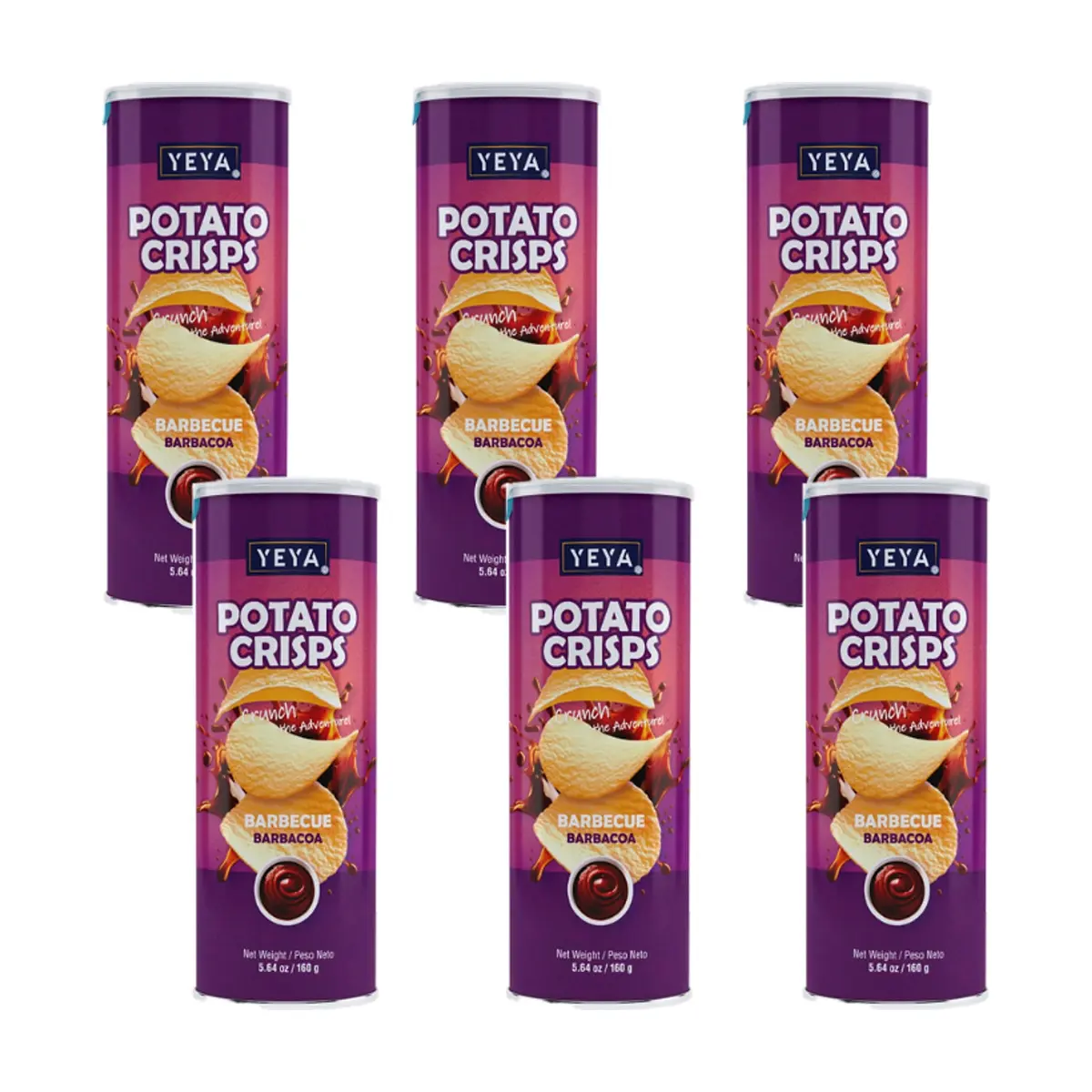 Papas fritas crujientes sabor barbacoa YEYA (6 X 160 g / 5.64 oz)