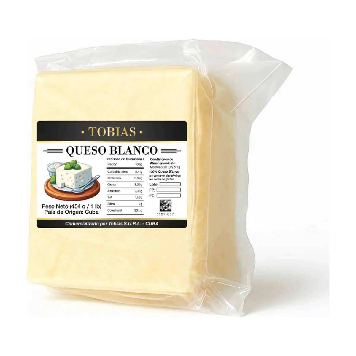 Queso blanco Tobías (454 g / 1 lb)