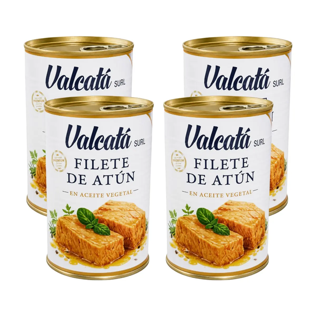 Filete de atún en aceite vegetal Valcatá SURL (4 x 400 g / 14.11 oz)