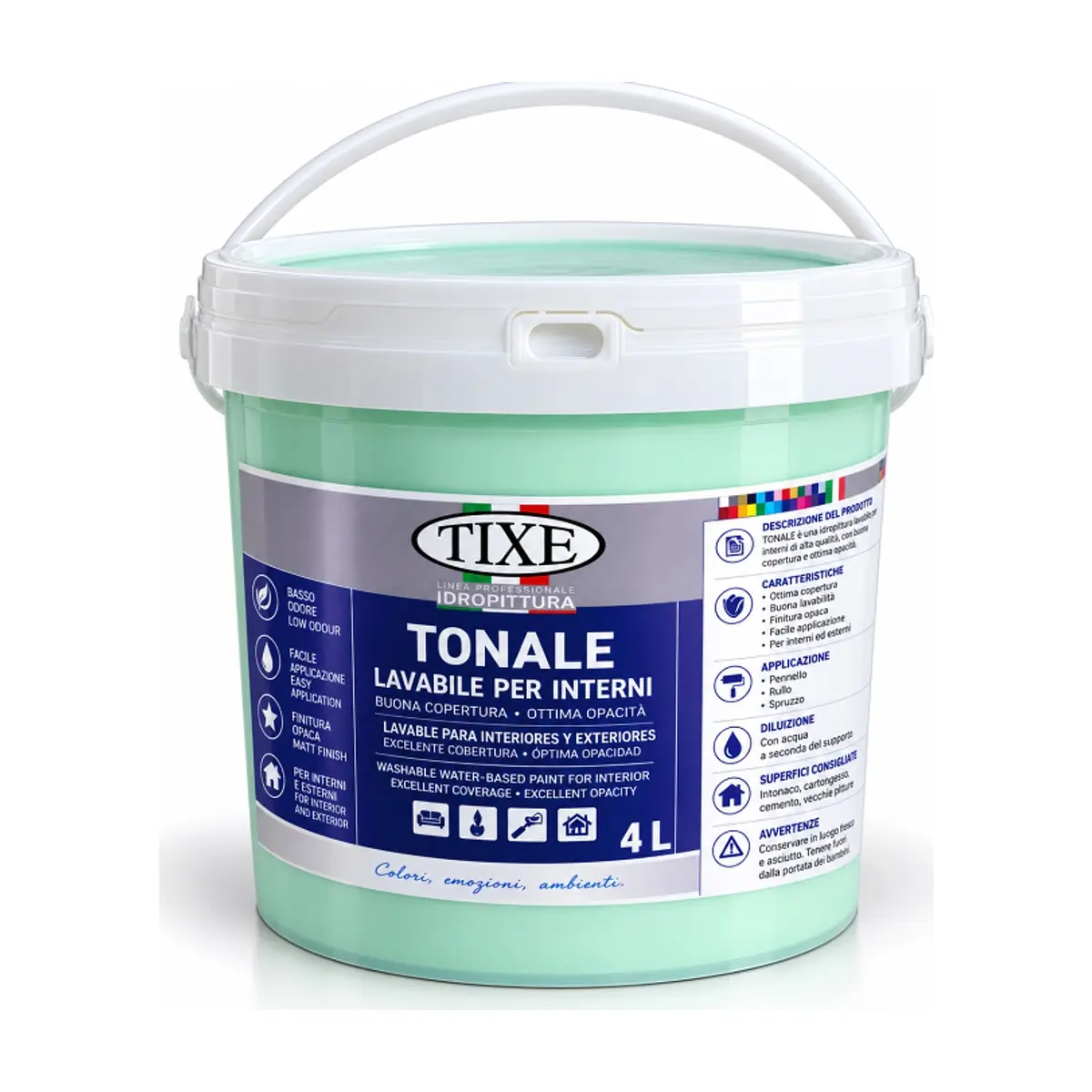 Pintura lavable de color verde para interiores TIXE (4 L) - Miniatura 1