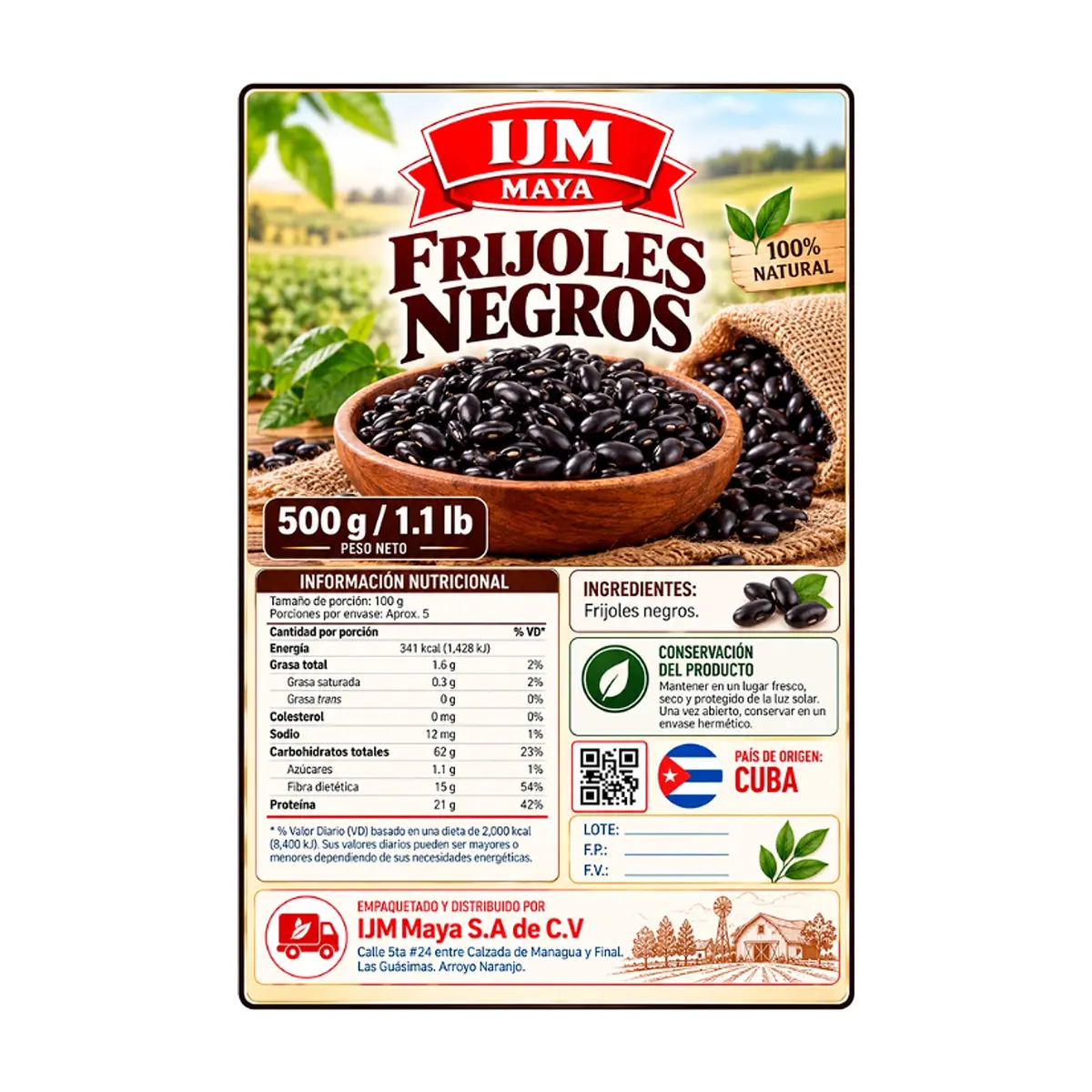 Frijoles negros IJM Maya (500 g / 1.1 lb) - Thumbnail 3