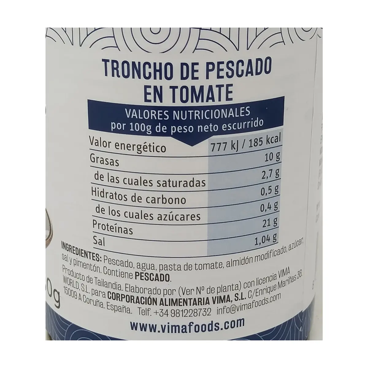 Troncho de pescado en tomate Vima Foods (425 g / 15 oz) - Miniatura 5