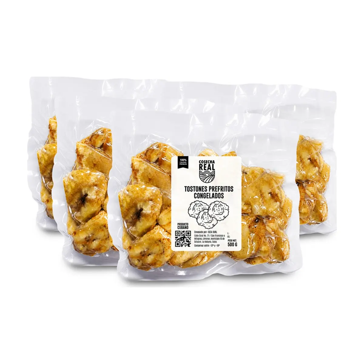 Tostones prefritos congelados Cosecha Real (4 x 500 g / 1.1 lb)