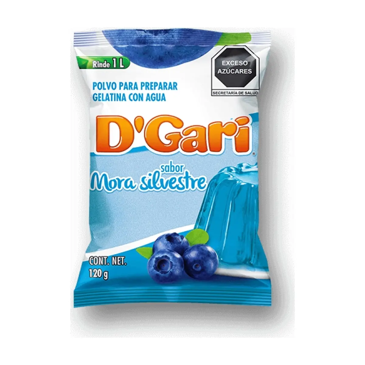 Gelatina de sabor mora silvestre D'Gari (120 g / 4.23 oz)