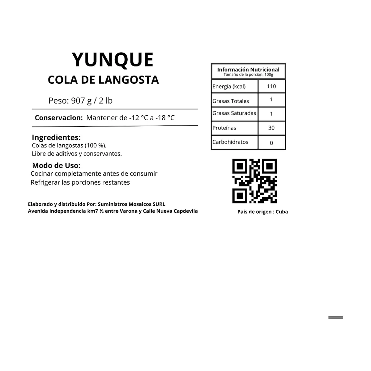 Cola de langosta Yunque (907 g / 2 lb) - Thumbnail 3