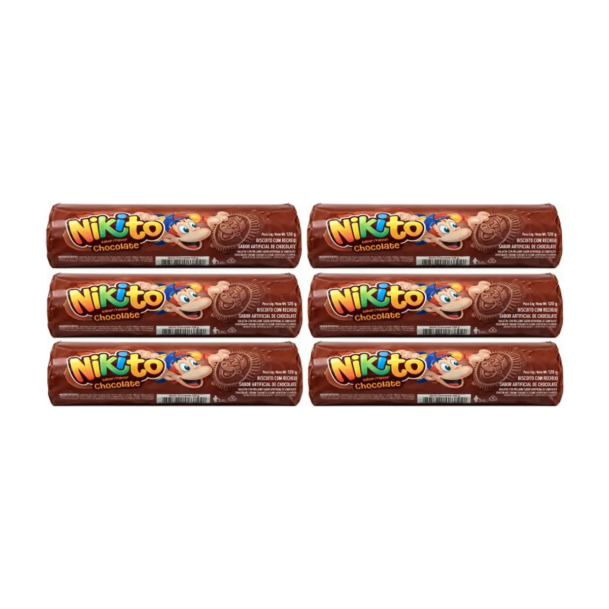 Galletas dulces con crema sabor chocolate Nikito (6 x 120 g / 4.23 oz)