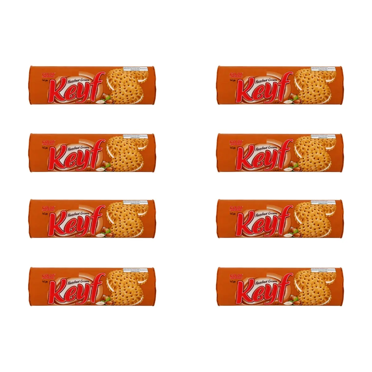 Galleta sándwich de crema de avellana Keyf Golda (8 X 140 g / 4.94 oz)