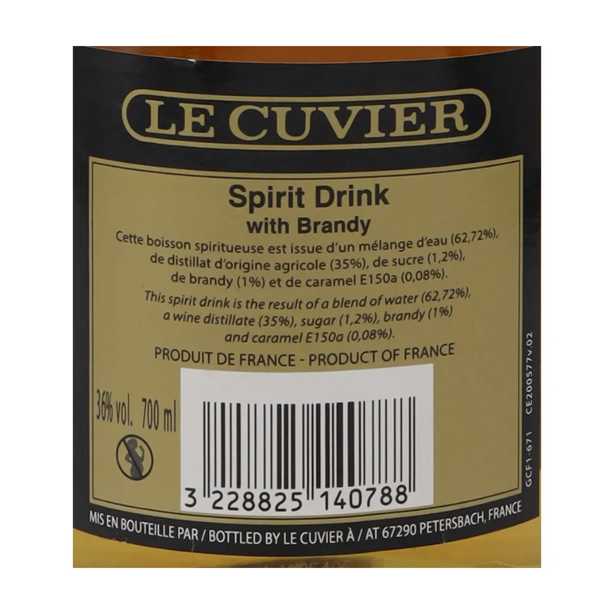 Brandy Le Cuvier 36 % vol Napoleon (700 ml) - Thumbnail 2