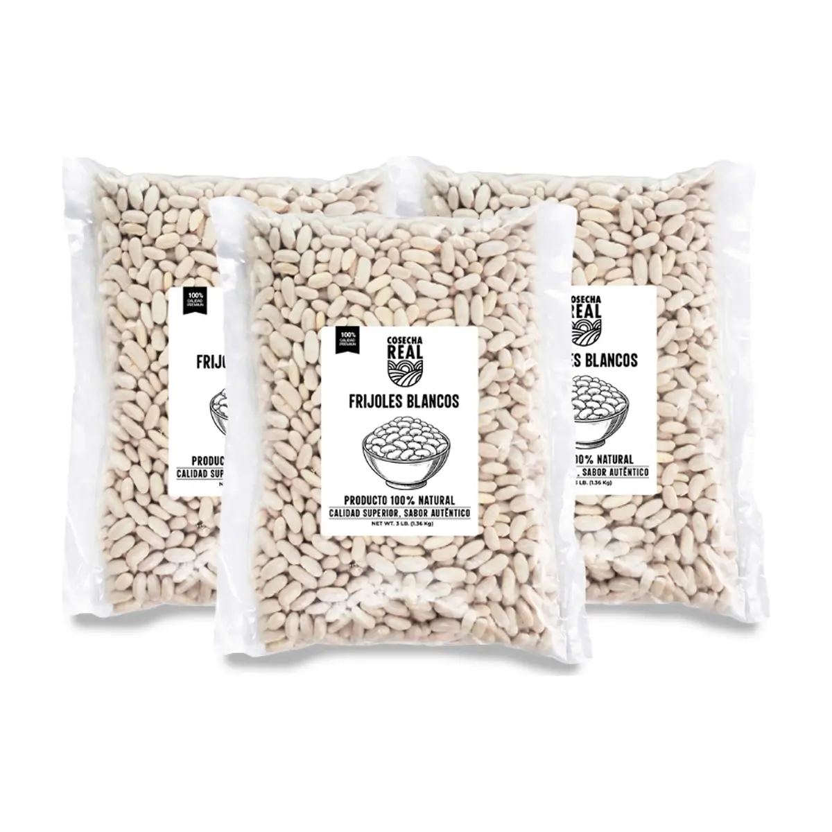 Frijoles blancos Cosecha Real (3 x 1.36 kg / 3 lb) - Miniatura 1