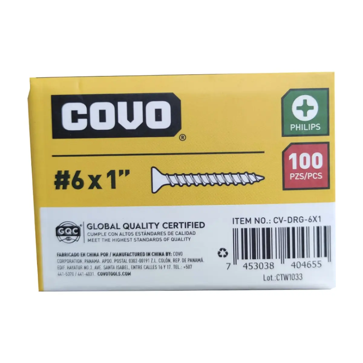 Tornillo de acero para drywall #6 x 1" Covo (100 U) - Thumbnail 4