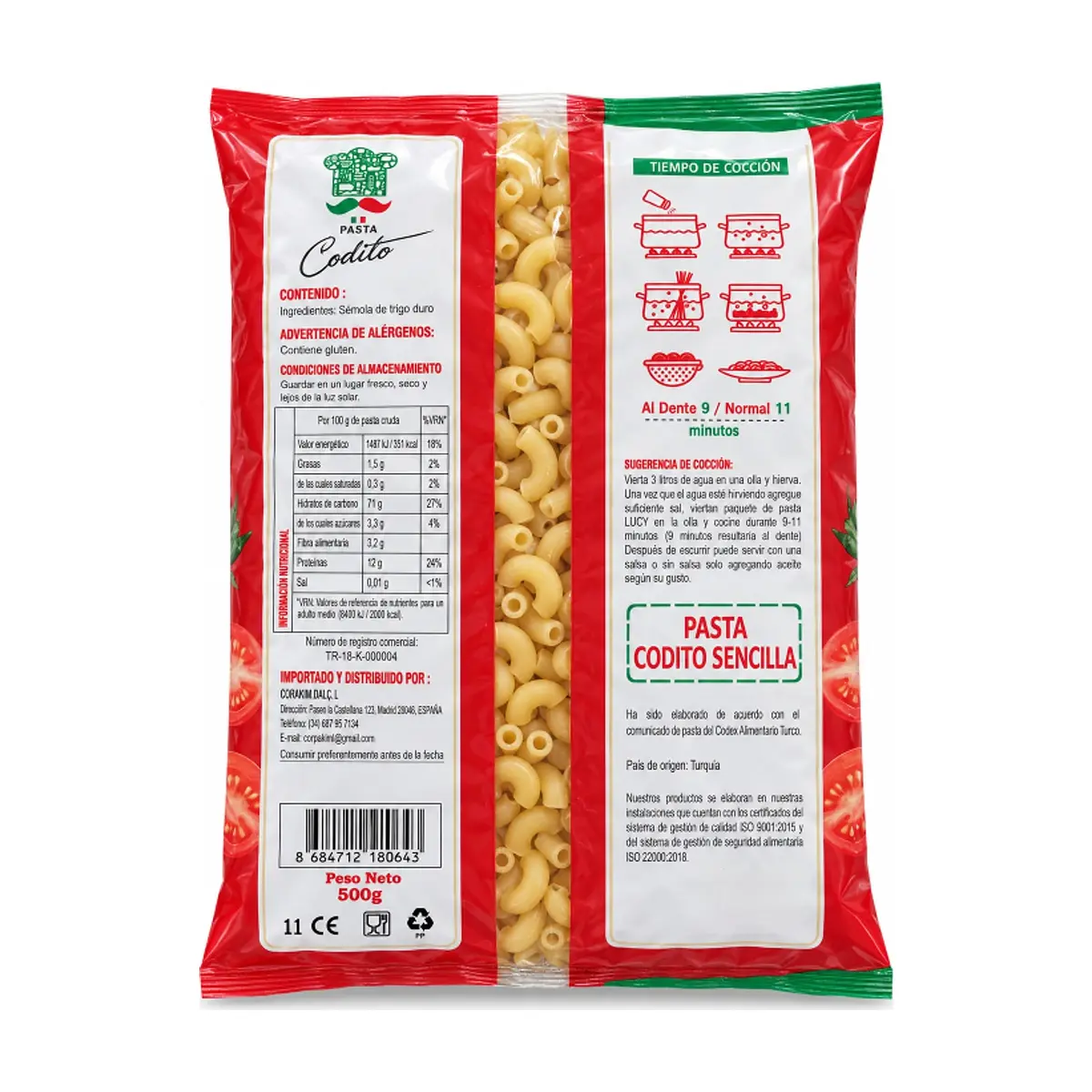 Pasta codito Lucy (500 g / 1.10 lb) - Thumbnail 2