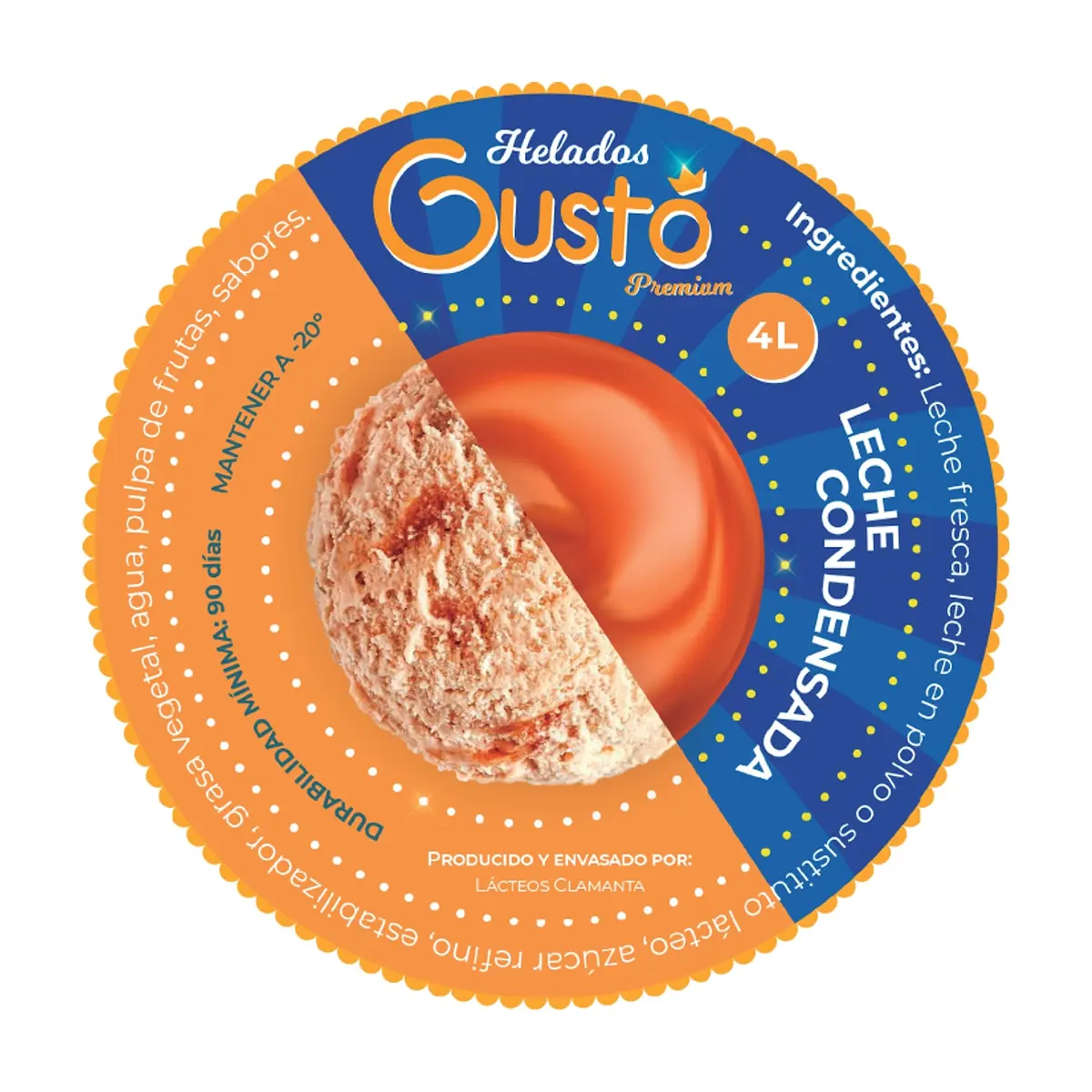 Helado Premium de leche condensada Gustó (4 L) - Miniatura 3