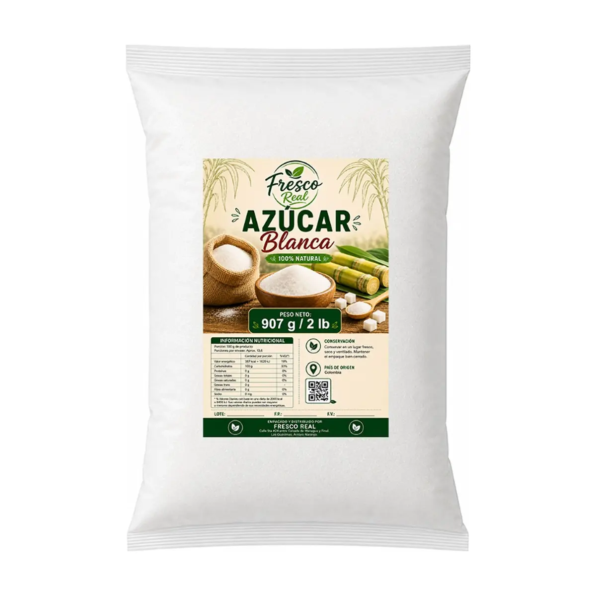 Azúcar blanca Fresco Real (907 g / 2 lb)
