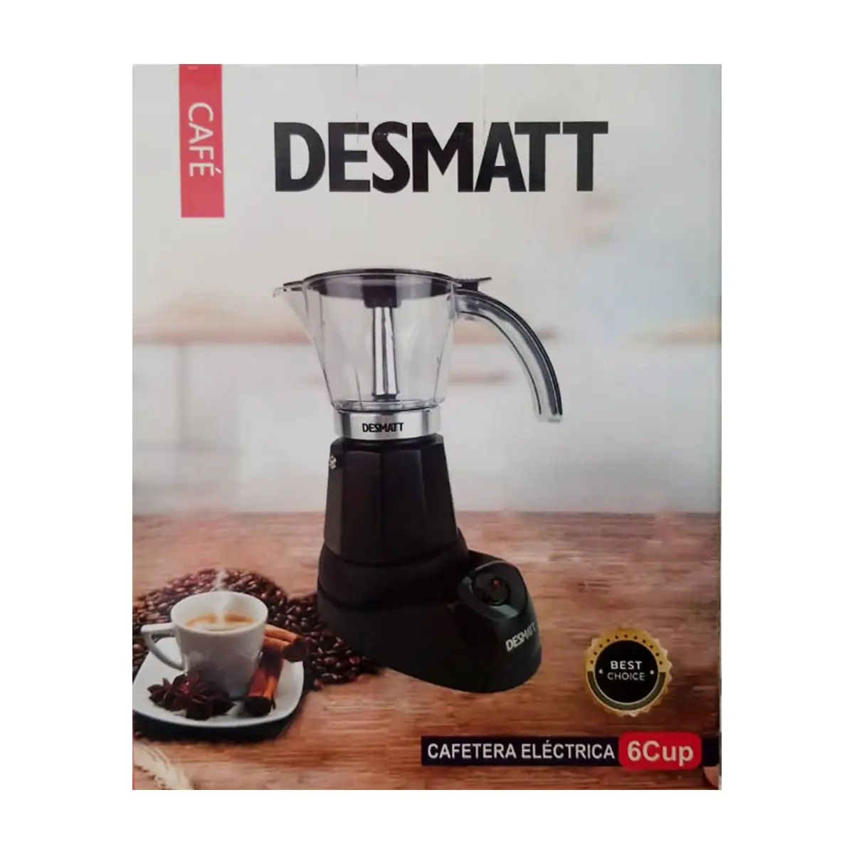 Cafetera eléctrica negra de 6 tazas Desmatt KCM-006 - Miniatura 2