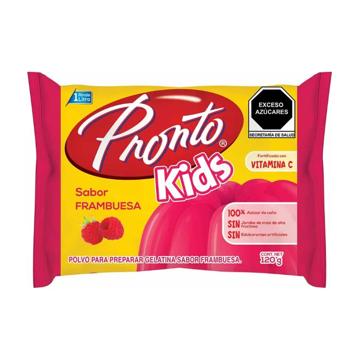 Polvo para preparar gelatina sabor frambuesa Pronto (120 g / 4.23 oz)