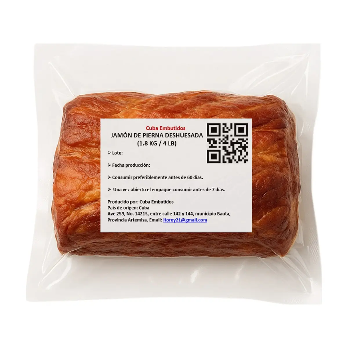 Jamón de pierna deshuesada Cuba Embutidos (1.8 kg / 4 lb) - Thumbnail 3