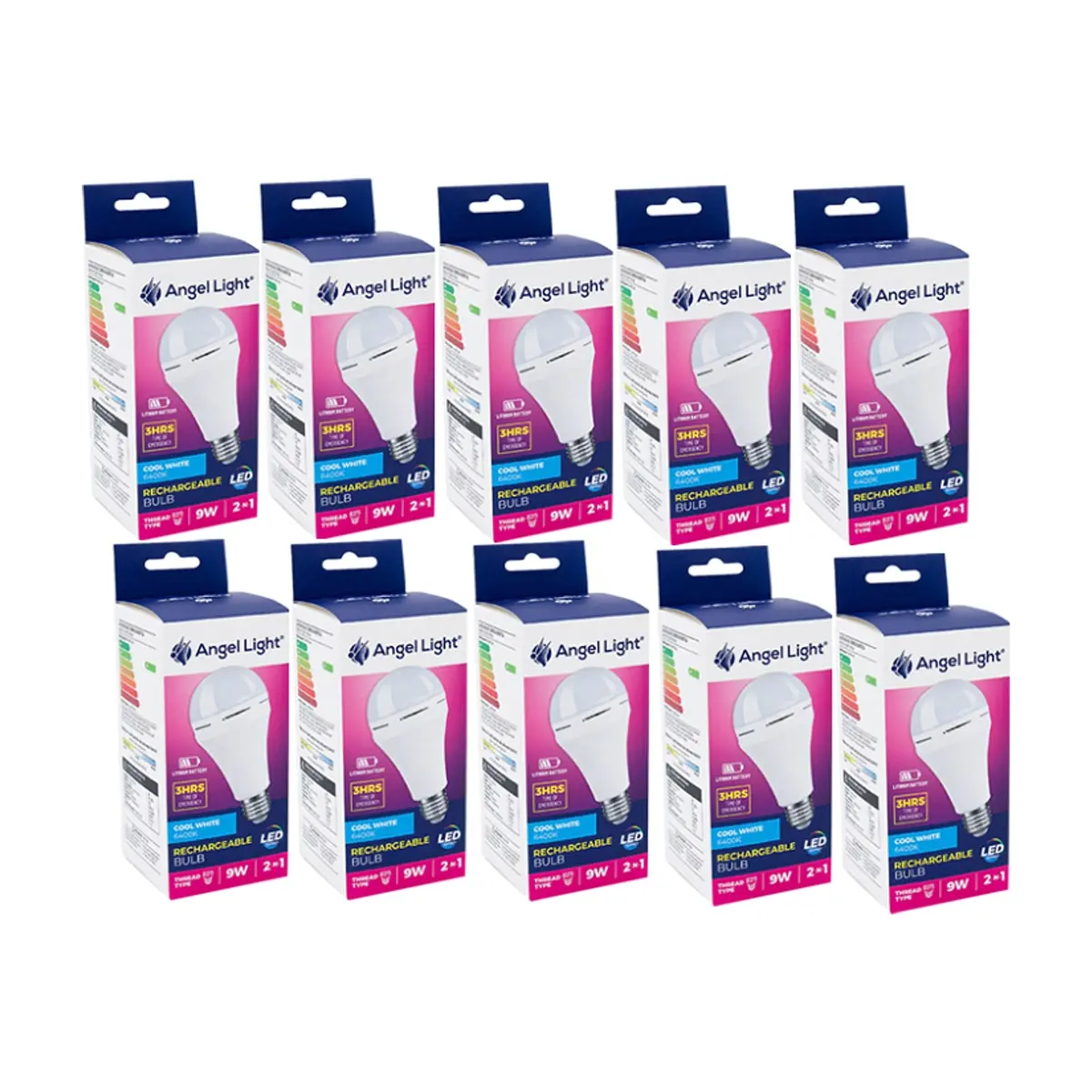 Bombillo recargable Led luz blanca 9 W Angel Light
