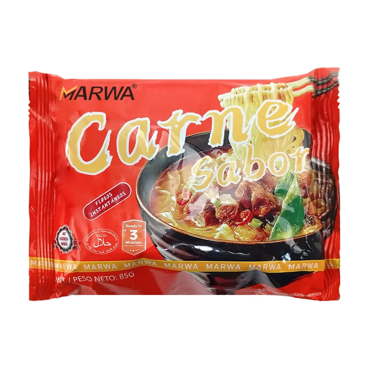 Sopa instantánea de fideos sabor carne Marwa (24 x 85 g / 3 oz) - Thumbnail 3
