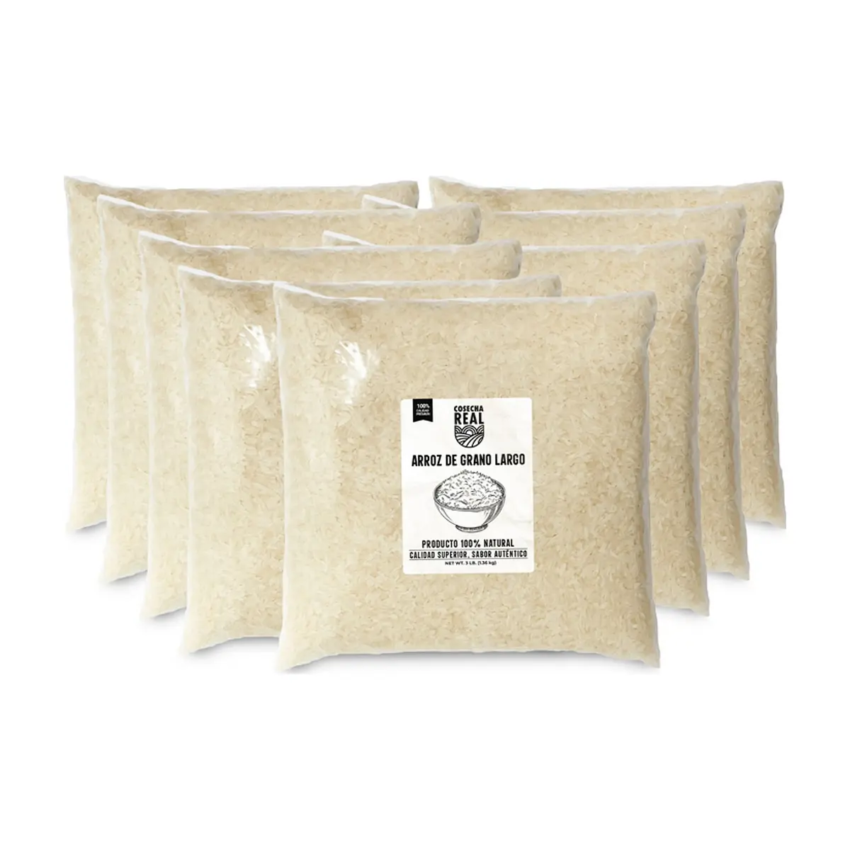 Arroz de grano largo Cosecha Real (8 x 1.36 kg / 3 lb)