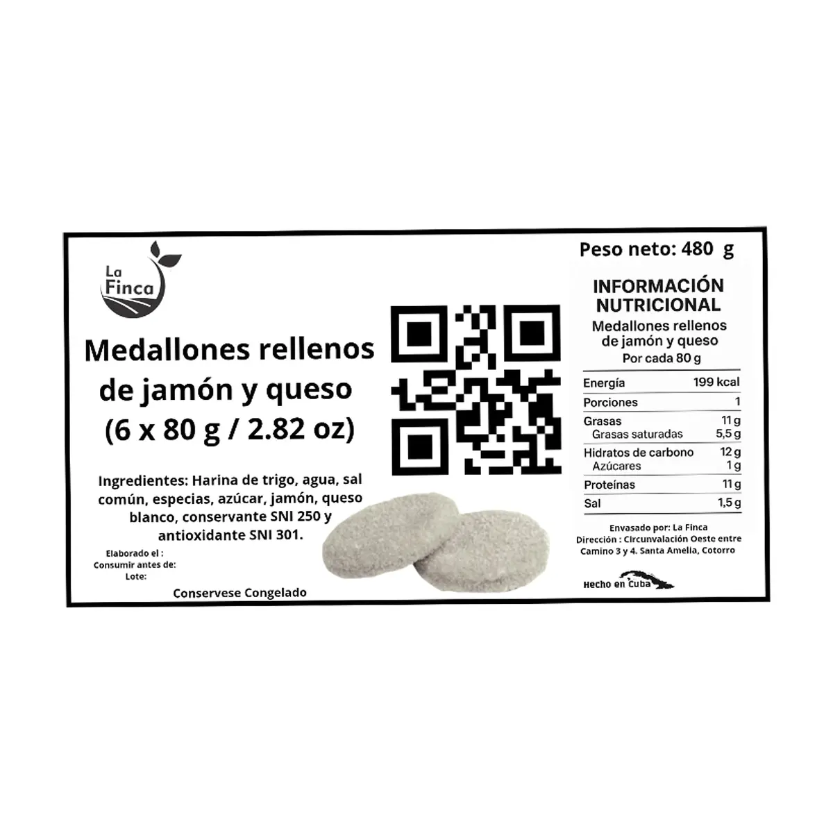 Medallones rellenos de jamón y queso La Finca (6 x 80 g / 2.82 oz) - Miniatura 4