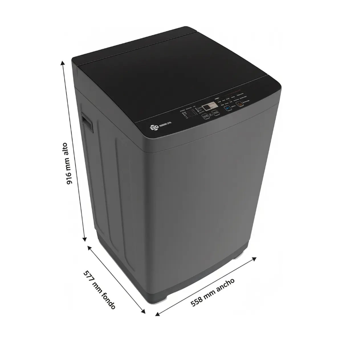 Lavadora automática gris 9 kg EKO QB90EKO - Miniatura 2