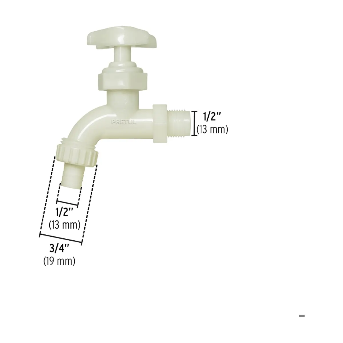 Llave de jardín plástica 1/2 pulgada Pretul - Thumbnail 2