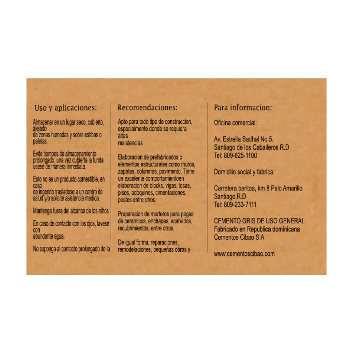 Cemento gris Cibao P350 (42.5 kg / 94 lb) - Thumbnail 3