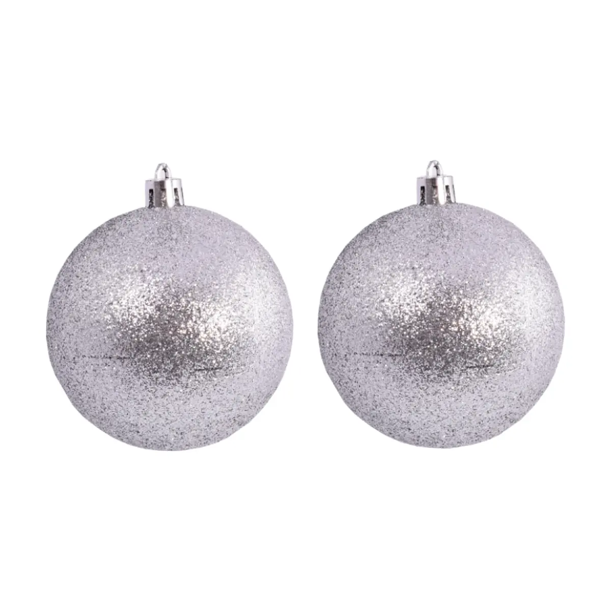 Pack 2 bolas de navidad color plata con purpurina de 7 cm Casa y Menaje - Thumbnail 3