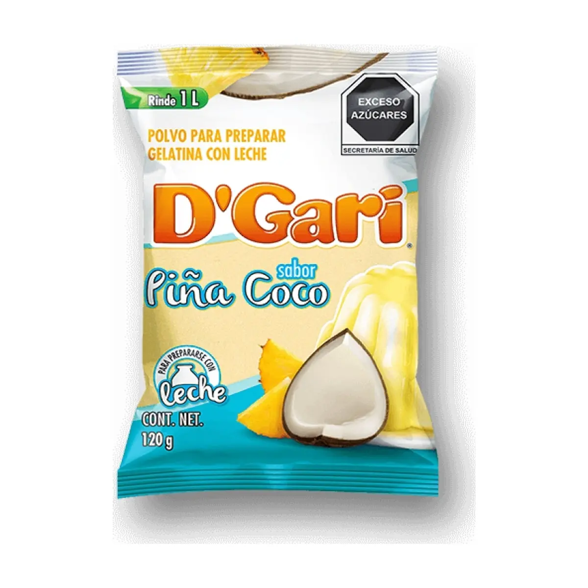 Gelatina de sabor piña coco D'Gari (120 g / 4.23 oz) - Thumbnail 2
