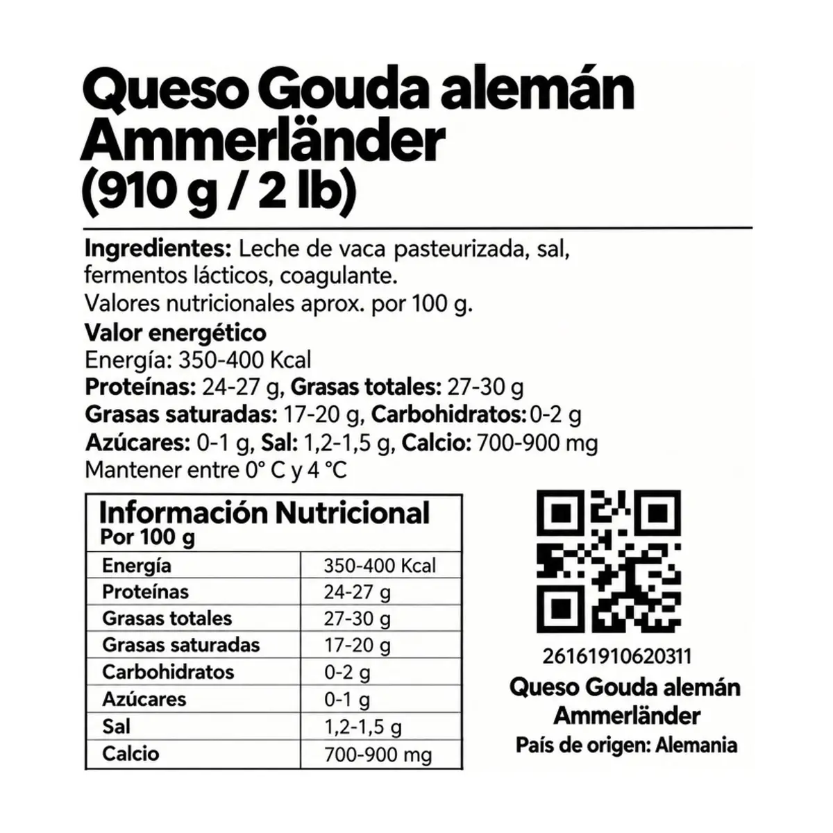 Queso tipo Gouda Ammerländer (910 g / 2 lb) - Miniatura 3