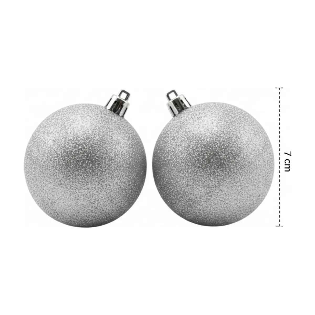 Pack 2 bolas de navidad color plata con purpurina de 7 cm Casa y Menaje - Thumbnail 2