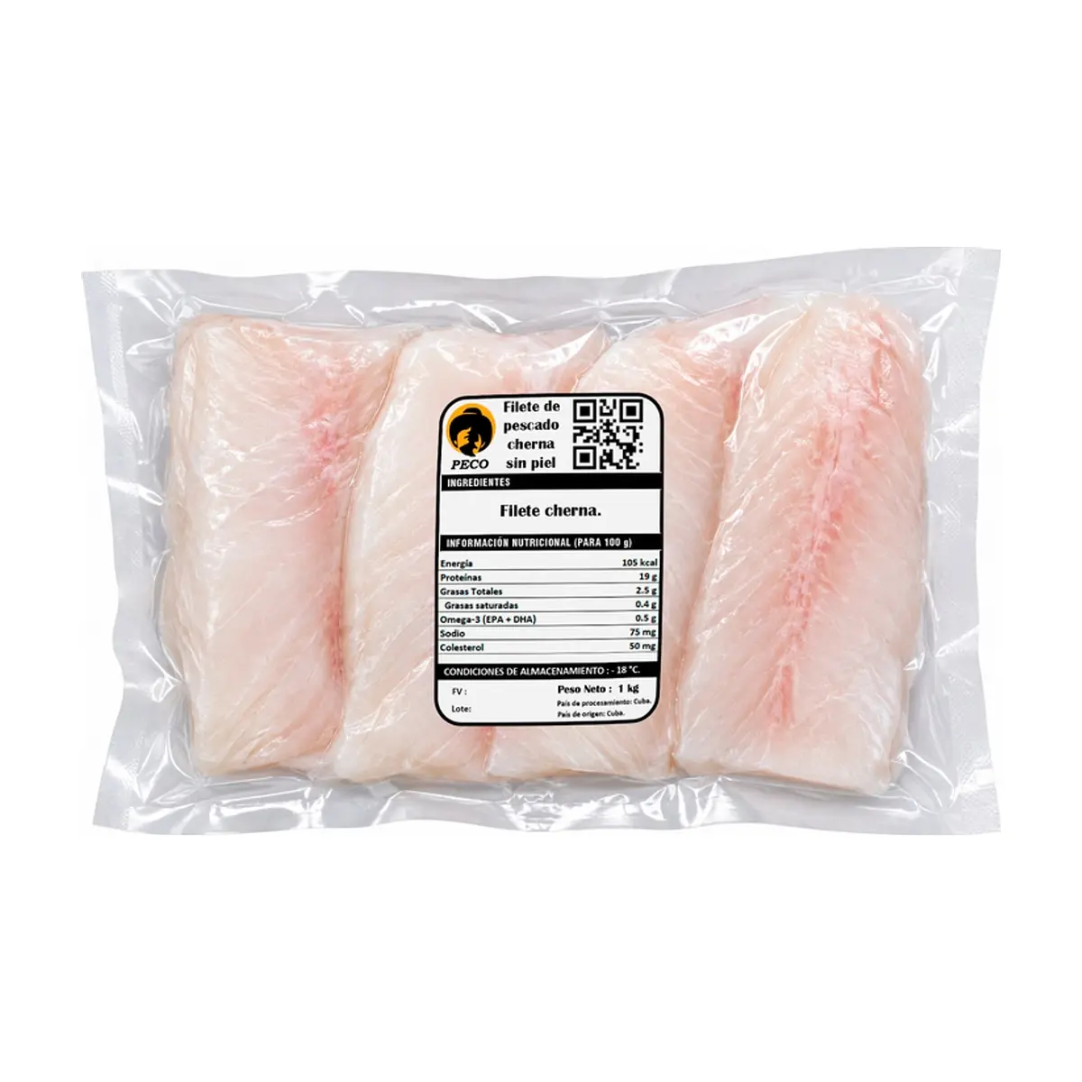 Filete de pescado cherna sin piel Peco (1 kg / 2.2 lb) - Thumbnail 2