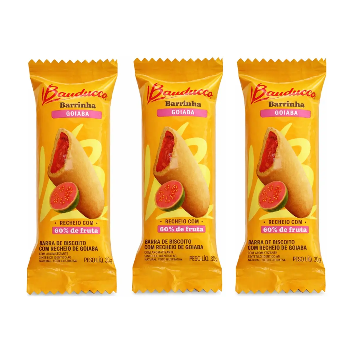 Bizcocho con relleno a sabor guayaba Bauducco (3 x 30 g / 1.05 oz)