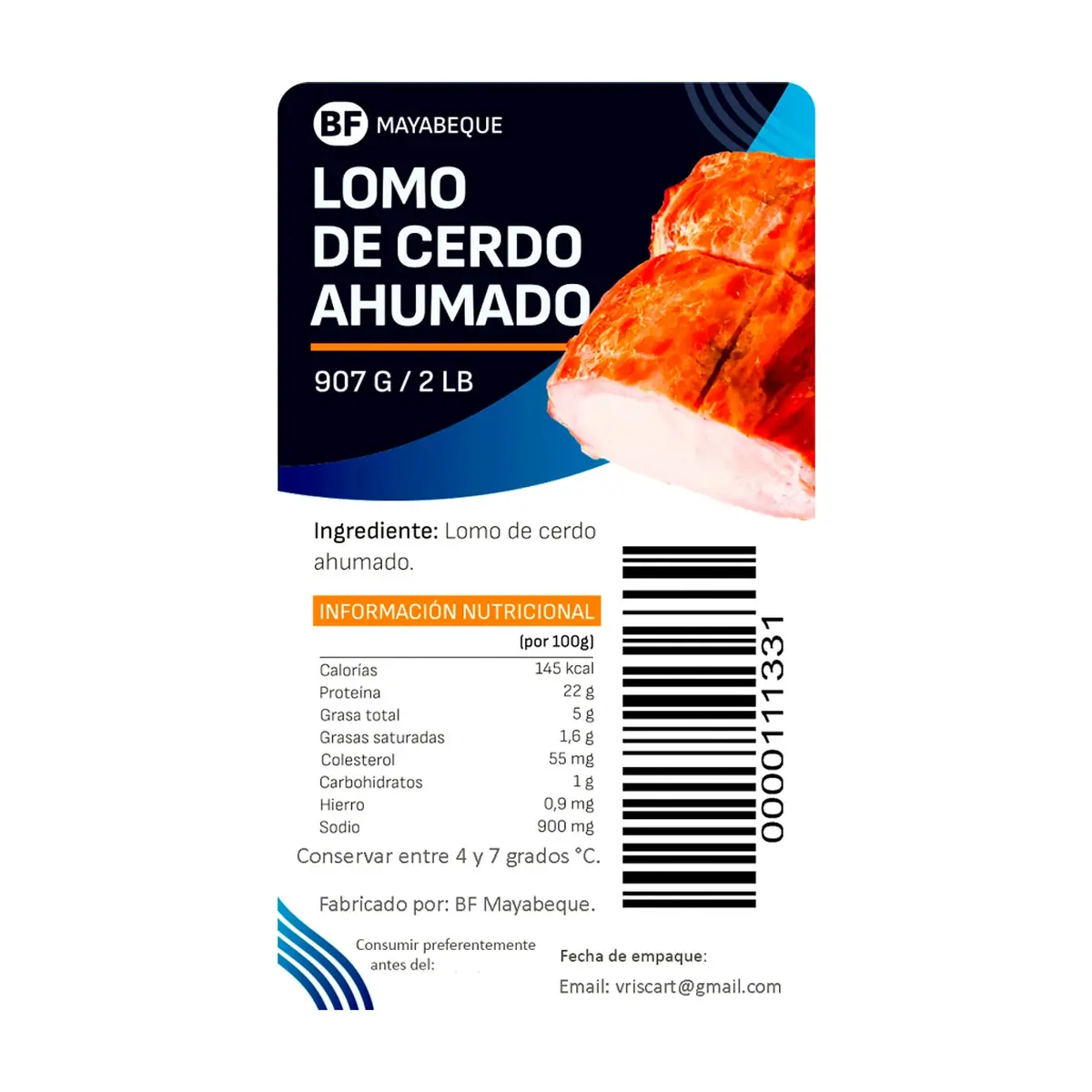 Lomo de cerdo ahumado BF Mayabeque (907 g / 2 lb) - Thumbnail 2