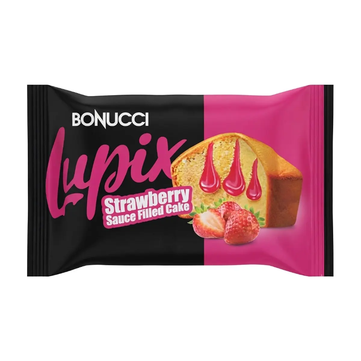 Pastel de vainilla relleno con salsa de fresa Lupix Bonucci (40 g / 1.41 oz)