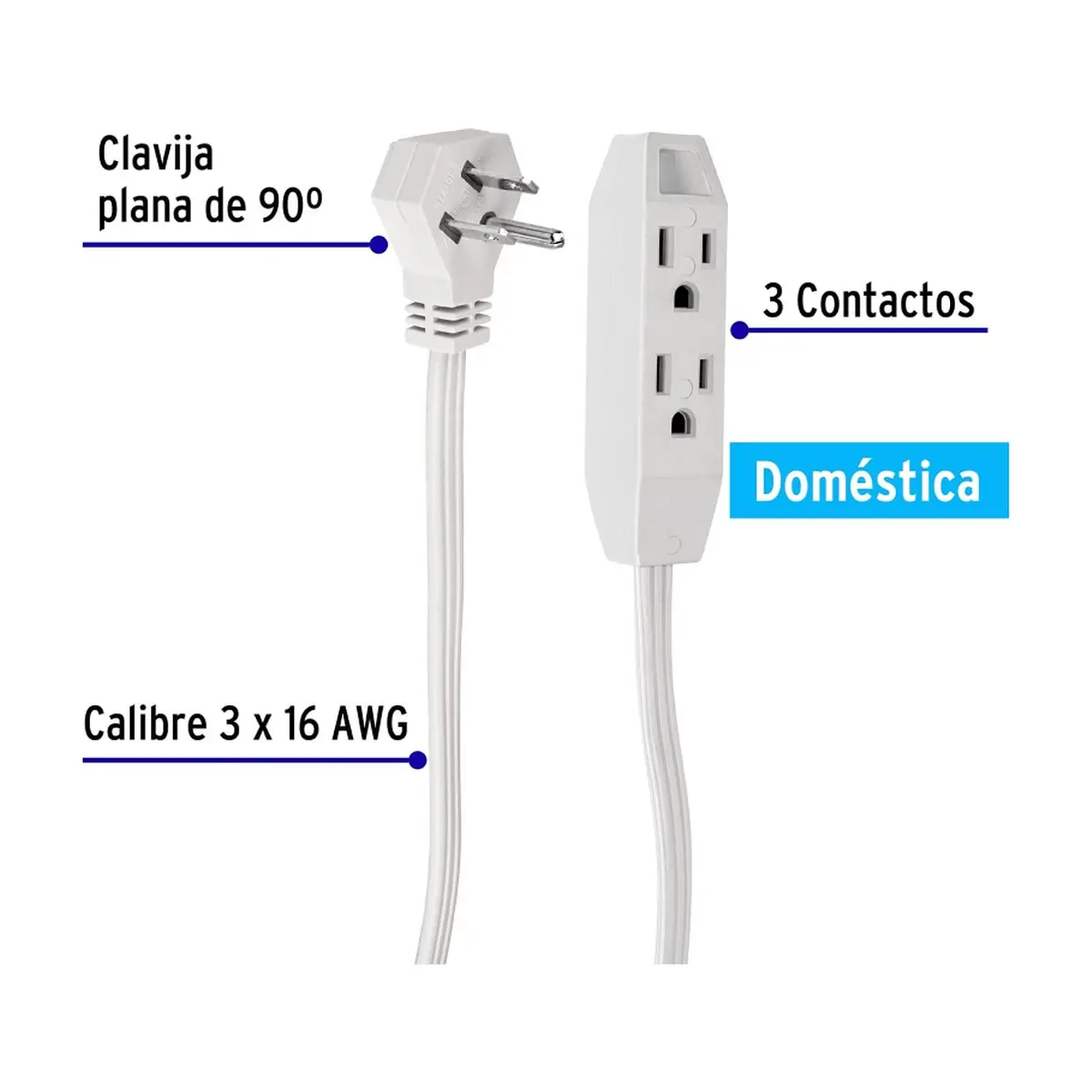 Extensión eléctrica 2 m Volteck EDA-2B - Thumbnail 2