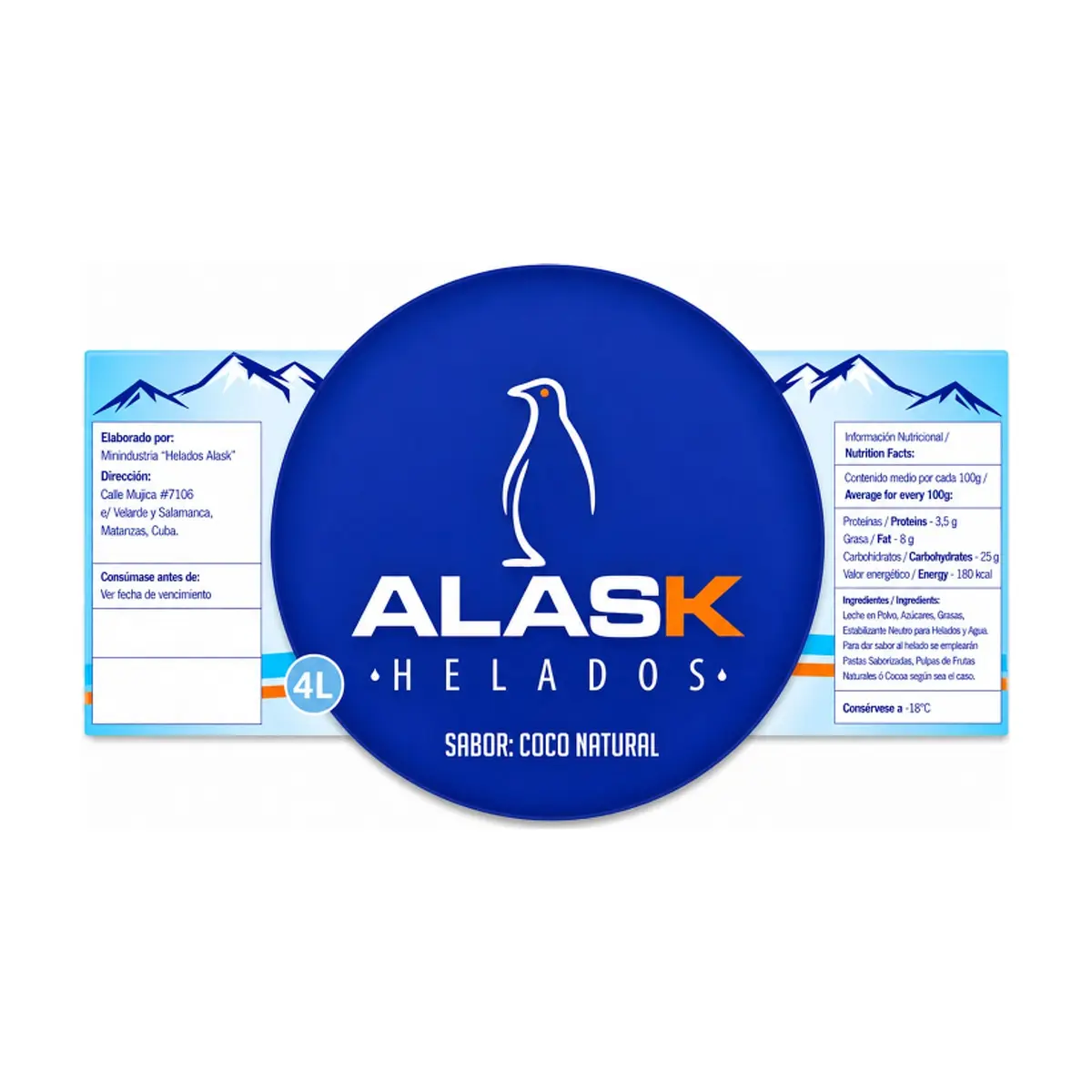 Helado de coco natural Alask (4 L) - Thumbnail 2