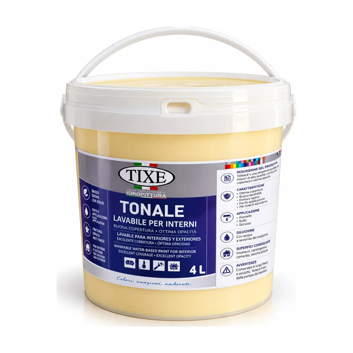 Pintura lavable de color amarillo para interiores TIXE (4 L) - Miniatura 1