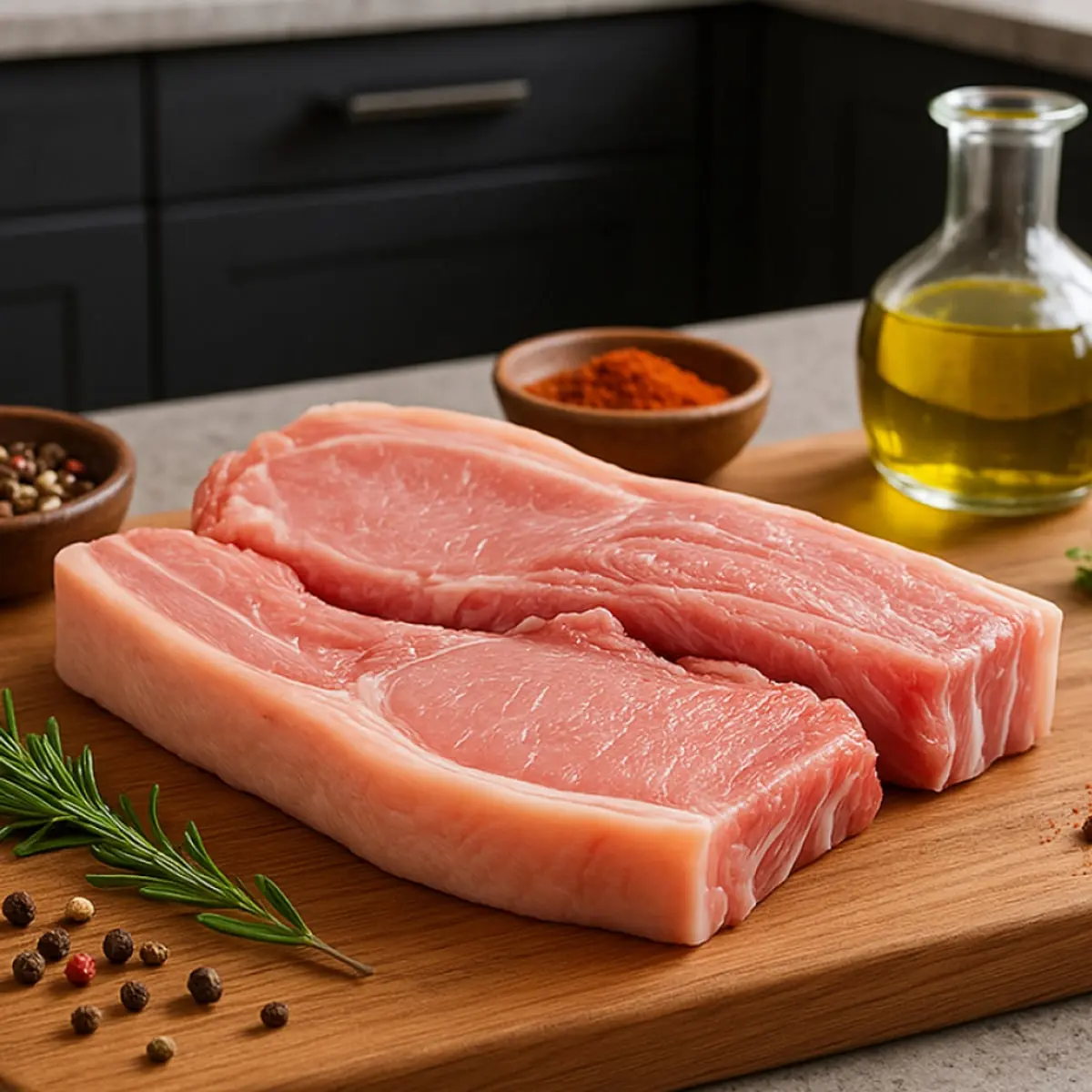 Chuletas de lomo de cerdo con piel Jimm (1 kg / 2.2 lb) - Thumbnail 4