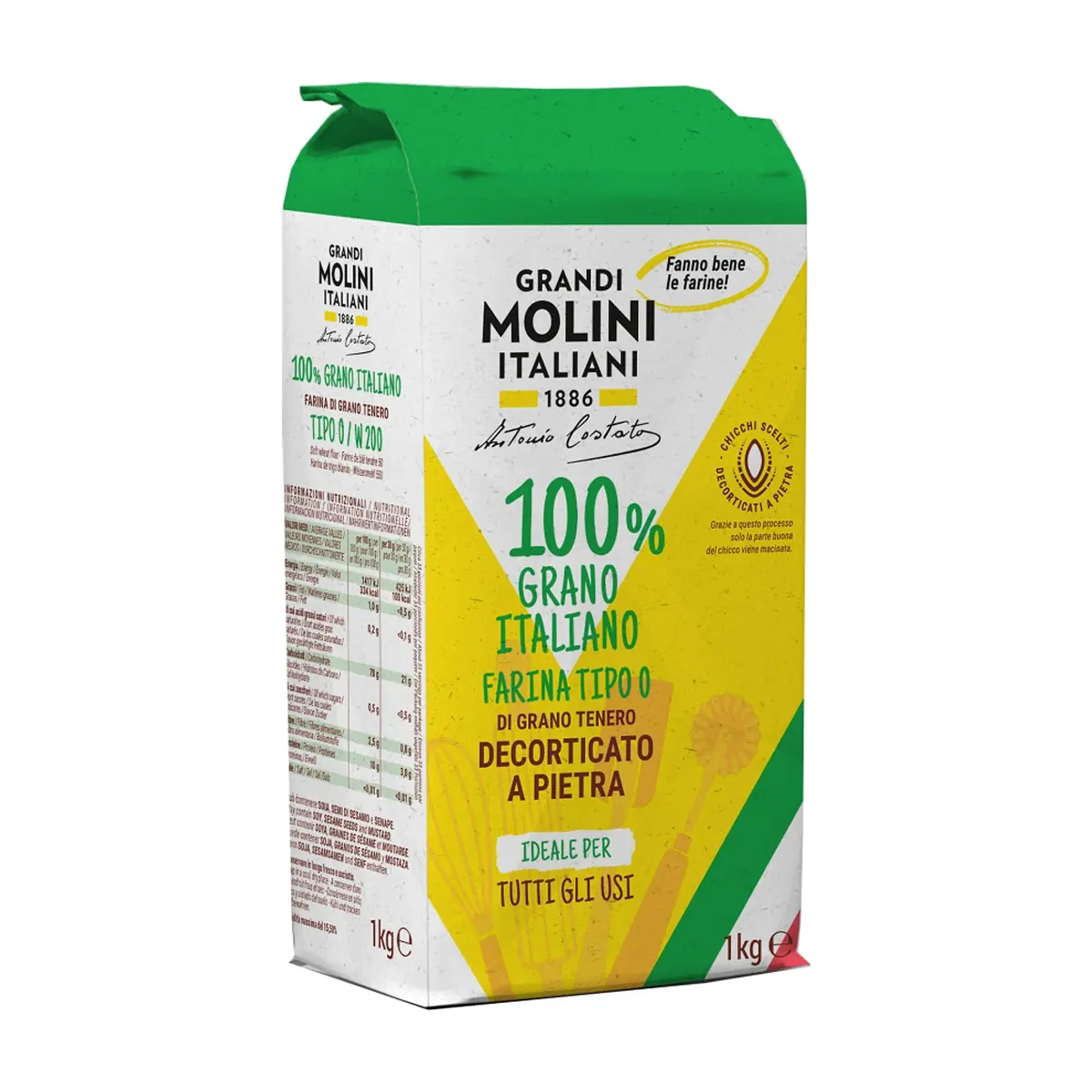 Harina de trigo blando Molini (1 kg / 2.2 lb)