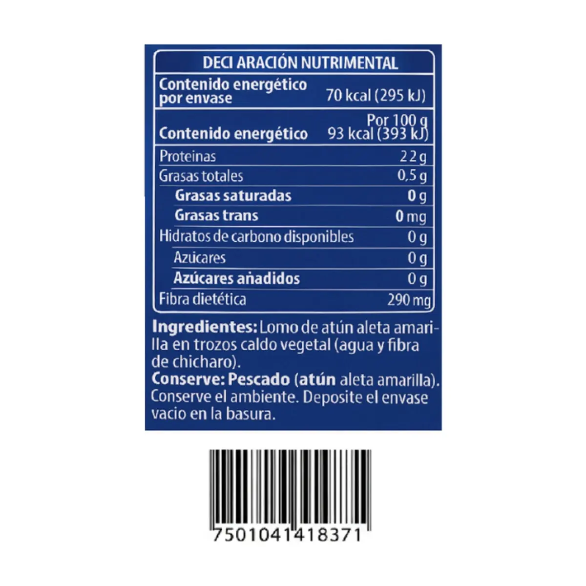 Atún en hojuelas en agua clásico Tuny (75 g / 2.64) - Thumbnail 4
