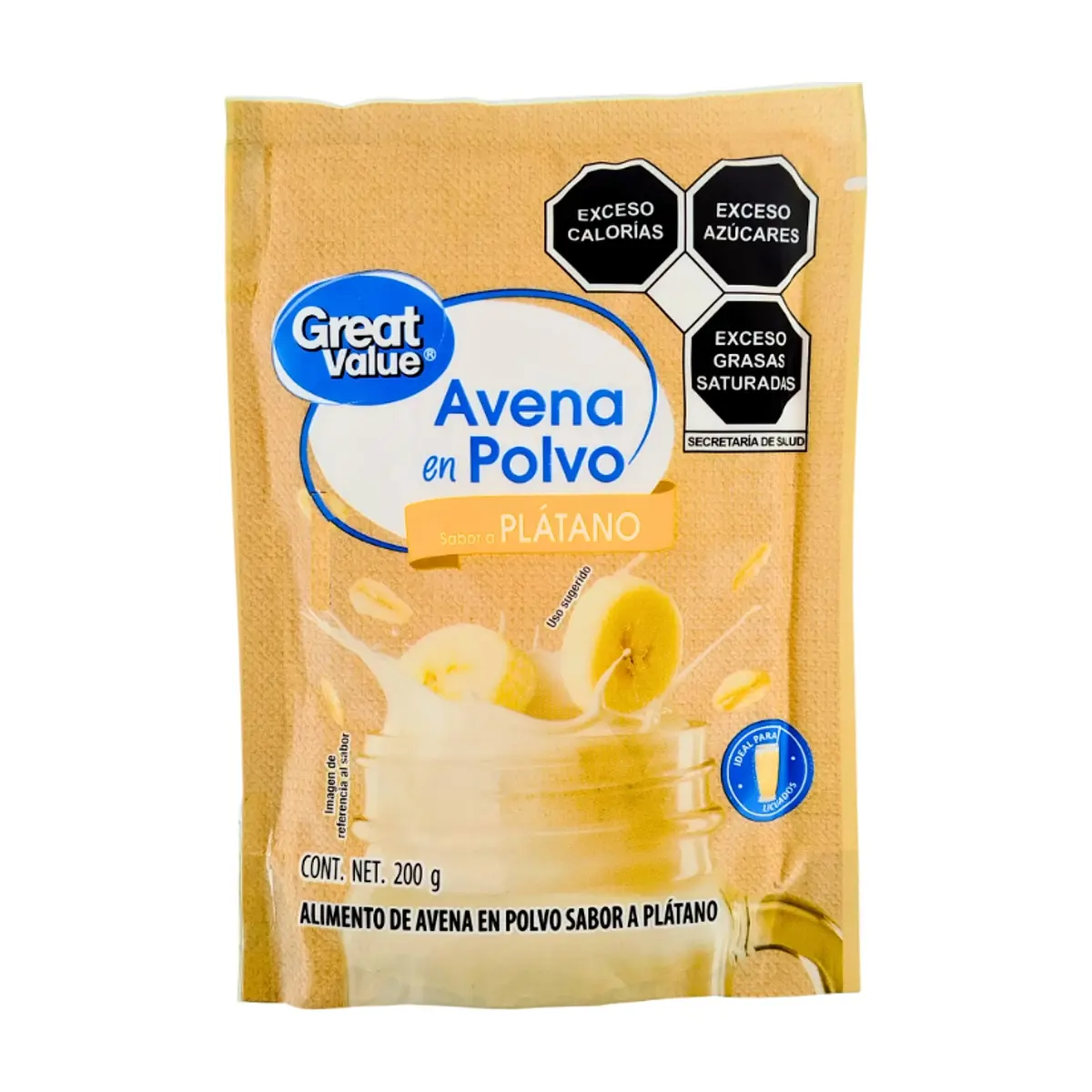 Avena para licuado instantáneo sabor plátano Great Value (200 g / 7.05 oz) - Thumbnail 5