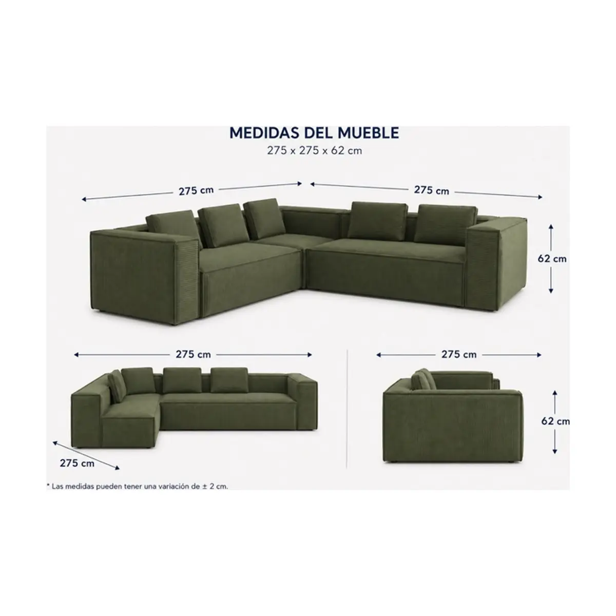 Sofá modular de 5 plazas Elements EL-C013 - Thumbnail 2