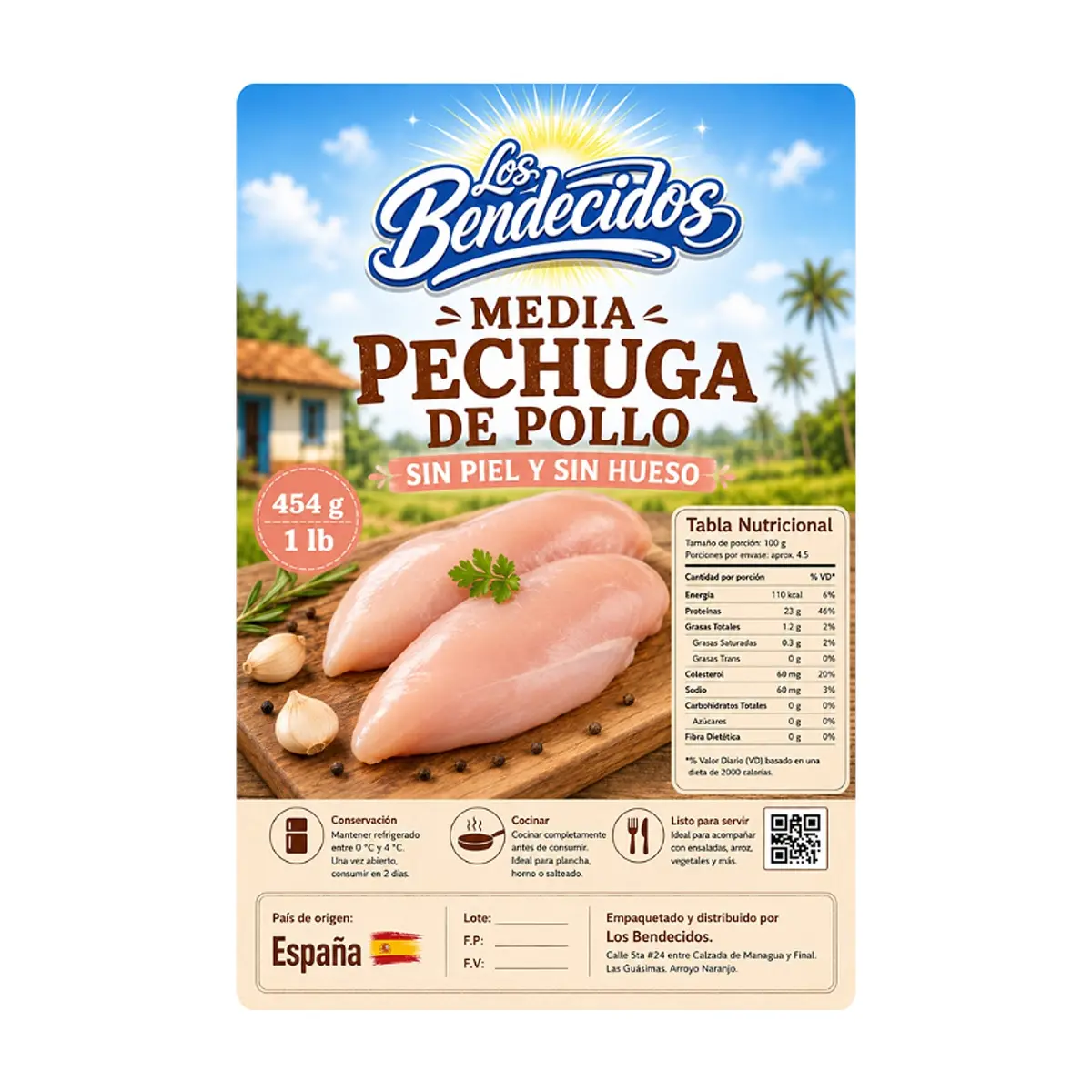 Media pechuga de pollo Los Bendecidos (454 g / 1 lb) - Thumbnail 2