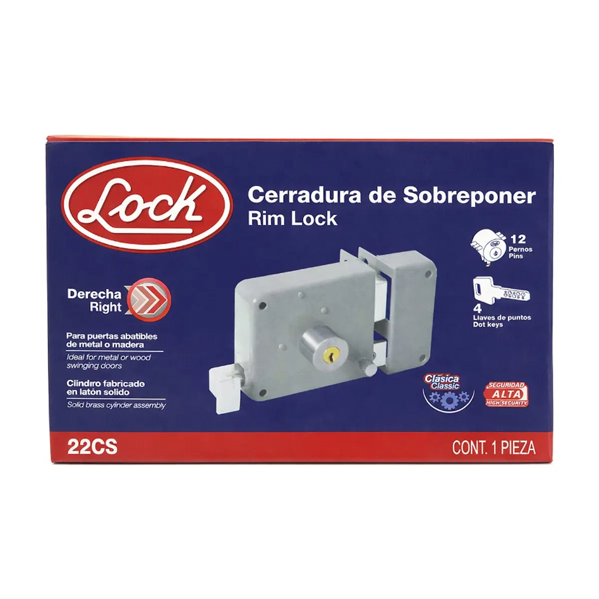 Cerradura de sobreponer función instala fácil 22CS Lock - Thumbnail 2