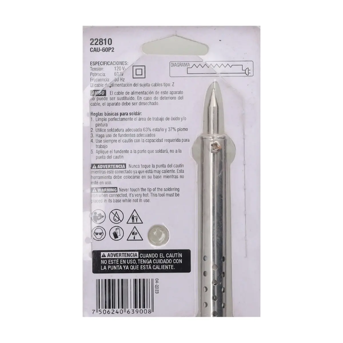 Cautín de soldadura con mango delgado Pretul CAU-60P2 (60 W) - Thumbnail 3