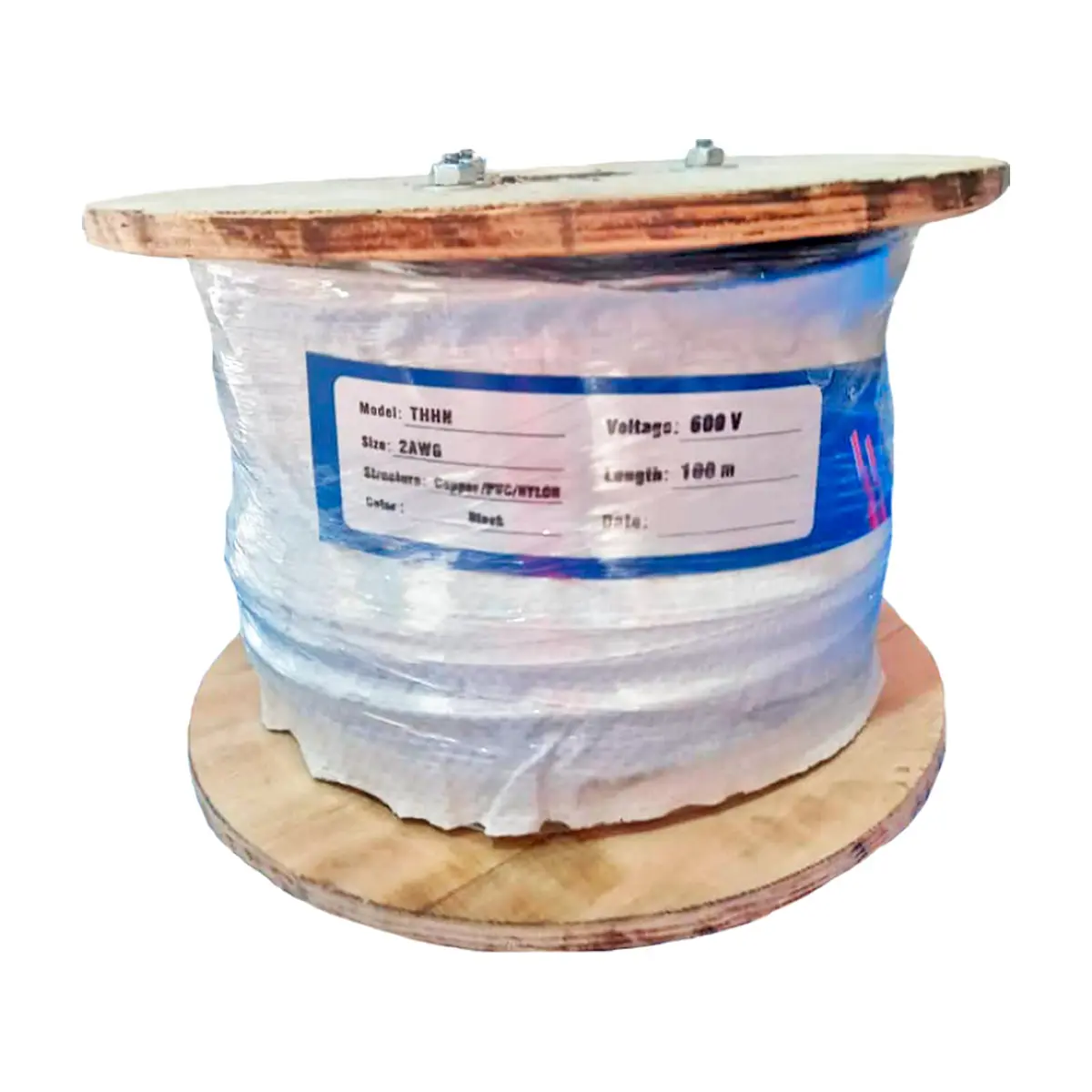 Cable negro 600 V calibre 2 THHN (100 m)